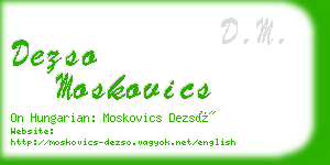 dezso moskovics business card